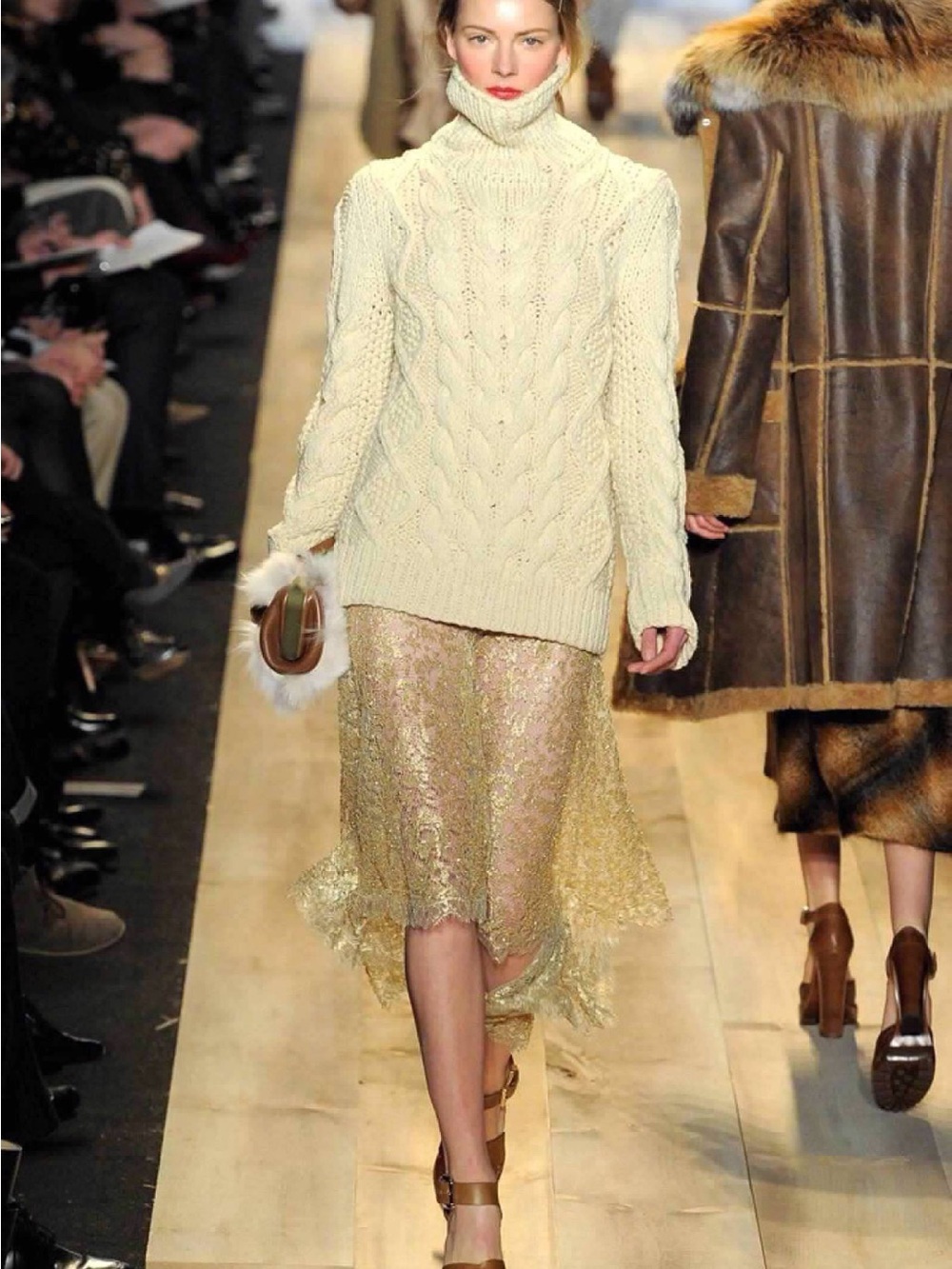 Michael Kors Cable Knit Turtleneck Sweater